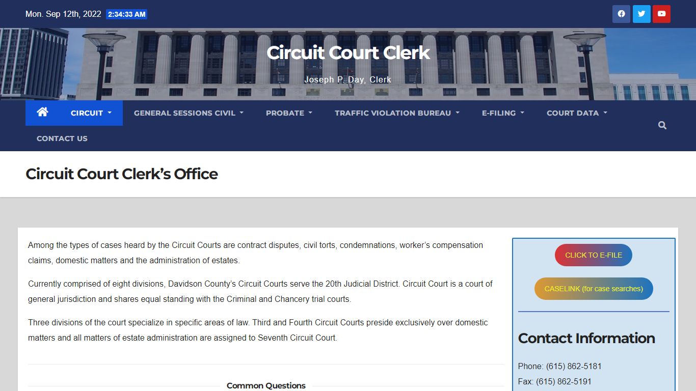 Circuit Court Clerk’s Office – Circuit Court Clerk